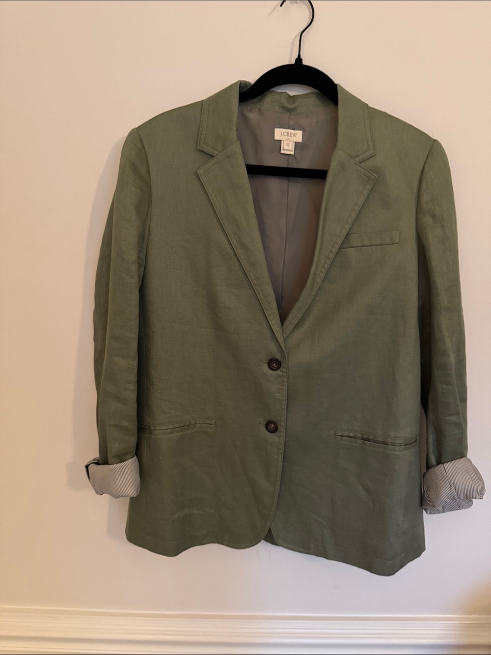 J. Crew Olive Green Linen Blend Blazer